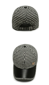 Casquette luxe chic collection 2025 / 2025 Black Brown Houndstooth Baseball Caps For Men Women Retro British Style - kadopascher