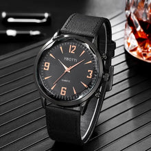 Coffret cadeaux (montre+bracelets) homme / 4pcs Set Fashion Mens Sports Watches Man Business Quartz Wristwatch Luxury Black Leather Bracelet Men Casual Clock Watch - kadopascher