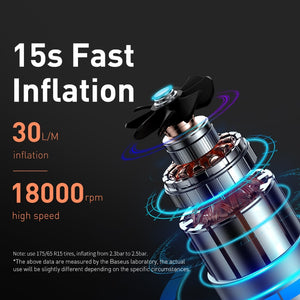Baseus Inflator Pump 12V Portable Car Air Compressor for Motorcycles Bicycle Boat Tyre Inflator Digital Auto Inflatable Pump - kadopascher
