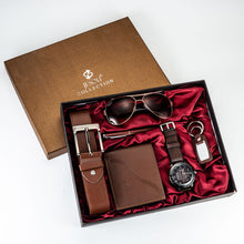 Coffret cadeaux pour homme comprenant ceinture - lunettes - montre - portefeuille - stylo - porte clé - kadopascher
