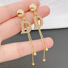 Boucle d'oreille luxe femme / New Fashion Vintage Glossy Arc Bar Long Thread Tassel Drop Earrings for Women Gold Color Fashion Jewelry Hanging Pendientes - kadopascher
