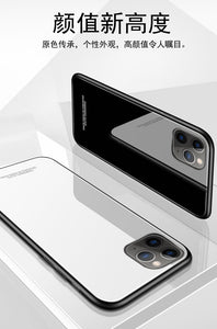 Coque pour iPhone en verre trempée classe et lumineuse / Case for iphone 13 12 11 Pro XR XS Max 7 8 Plus Tempered Glass Back Cover - kadopascher