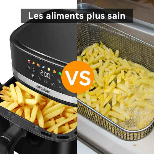 Air fryer avec vitre transparente - Grande capacité 8.5L Marque KotiCidsin (Produit avec avis certifiés 5 étoiles)
8.5L Oil-Free Air Fryer, 2000W Air Fryer with Transparent Window and Built-in Lighting, LED Touch Screen - kadopascher