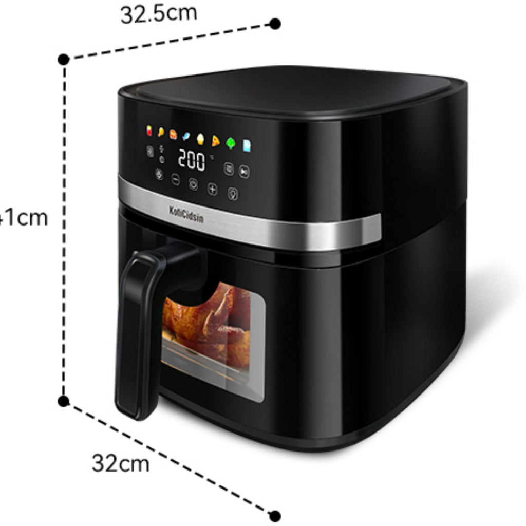 Air fryer avec vitre transparente - Grande capacité 8.5L Marque KotiCidsin (Produit avec avis certifiés 5 étoiles)
8.5L Oil-Free Air Fryer, 2000W Air Fryer with Transparent Window and Built-in Lighting, LED Touch Screen - kadopascher
