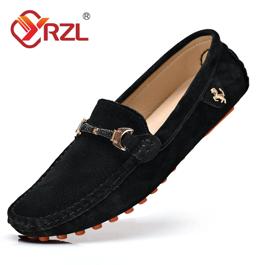 Chaussures mocassins luxe FERRARI / YRZL Loafers Men Big Size 48 Soft Driving Moccasins High Quality Flats Genuine Leather FERRARI - kadopascher