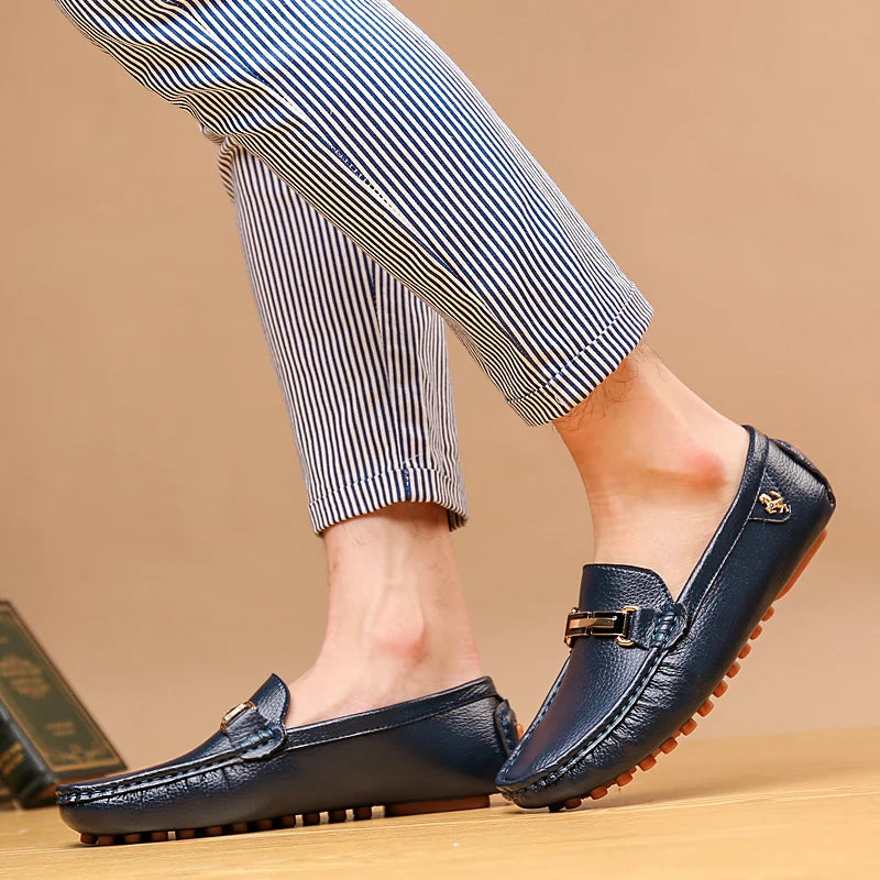 Mocassins Homme Sans Lacets – Chaussures Plates Respirantes & Confortables | Tailles 37-48 | Blanc, Noir, Bleu, Marron - kadopascher