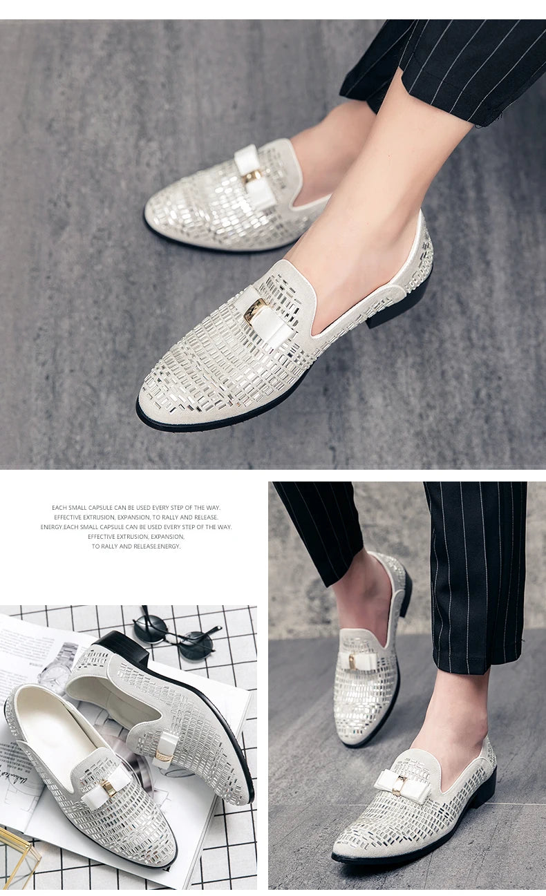 Mocassins Strass Homme – Chaussures Habillées Slip-On | Mariage & Soirée - kadopascher