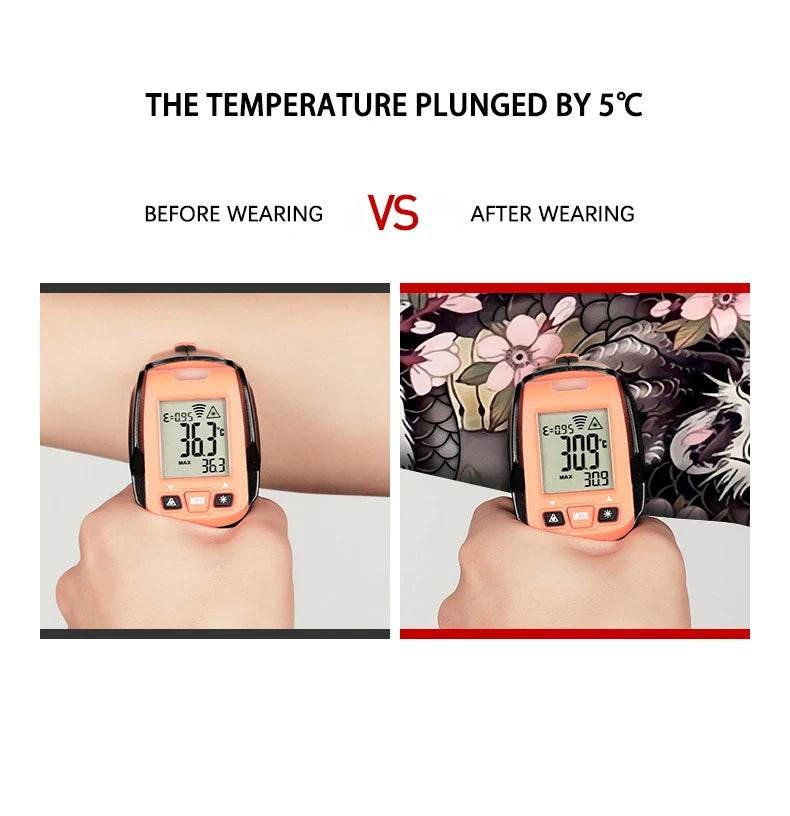 Tatouage d'été bronzage , tatouage de bronzage effaçable avec le temps 
Summer Tattoo Sleeves Ice Silk Golf Sports Sun-proof Cycling Men Cool Personalized Driving Women Fishing Elastic Arm Warmer - kadopascher