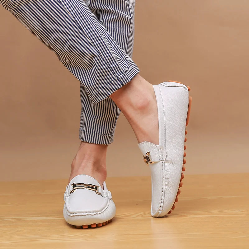 Mocassins Homme Sans Lacets – Chaussures Plates Respirantes & Confortables | Tailles 37-48 | Blanc, Noir, Bleu, Marron - kadopascher