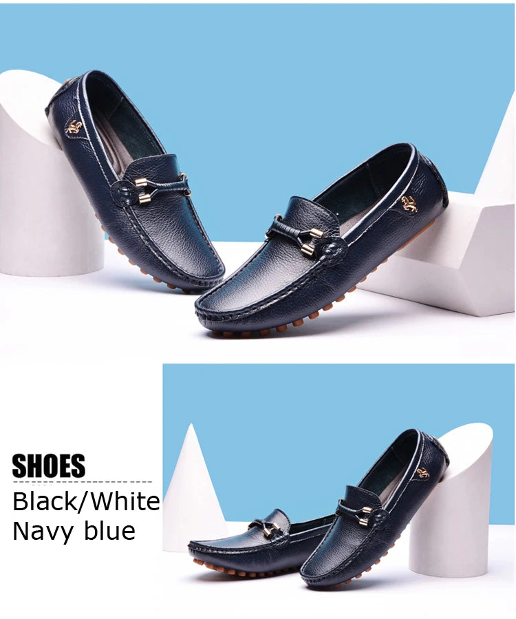 Mocassins Homme Sans Lacets – Chaussures Plates Respirantes & Confortables | Tailles 37-48 | Blanc, Noir, Bleu, Marron - kadopascher