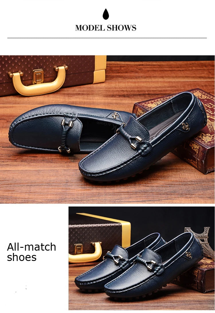 Mocassins Homme Sans Lacets – Chaussures Plates Respirantes & Confortables | Tailles 37-48 | Blanc, Noir, Bleu, Marron - kadopascher