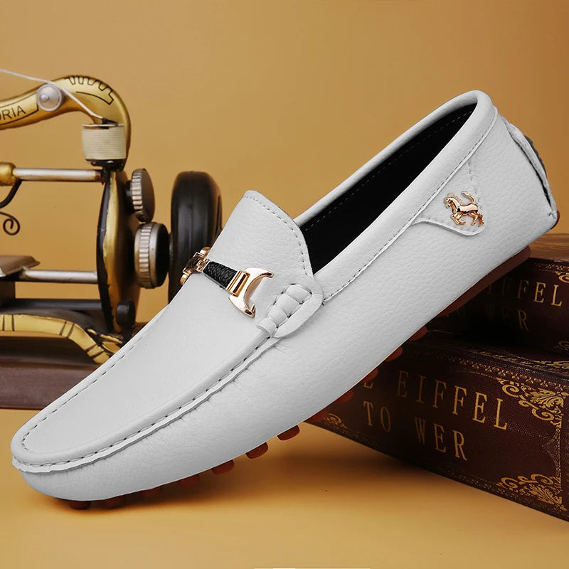 Mocassins Homme Sans Lacets – Chaussures Plates Respirantes & Confortables | Tailles 37-48 | Blanc, Noir, Bleu, Marron - kadopascher