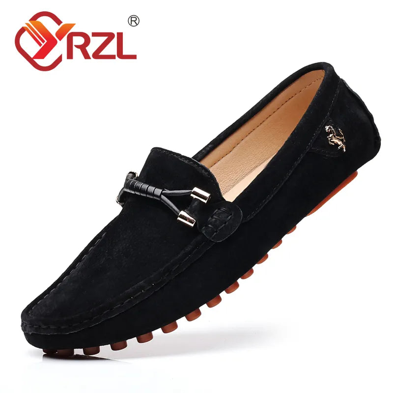Chaussures mocassins luxe FERRARI / YRZL Loafers Men Big Size 48 Soft Driving Moccasins High Quality Flats Genuine Leather FERRARI - kadopascher
