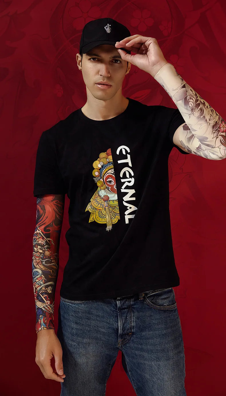 Tatouage d'été bronzage , tatouage de bronzage effaçable avec le temps 
Summer Tattoo Sleeves Ice Silk Golf Sports Sun-proof Cycling Men Cool Personalized Driving Women Fishing Elastic Arm Warmer - kadopascher