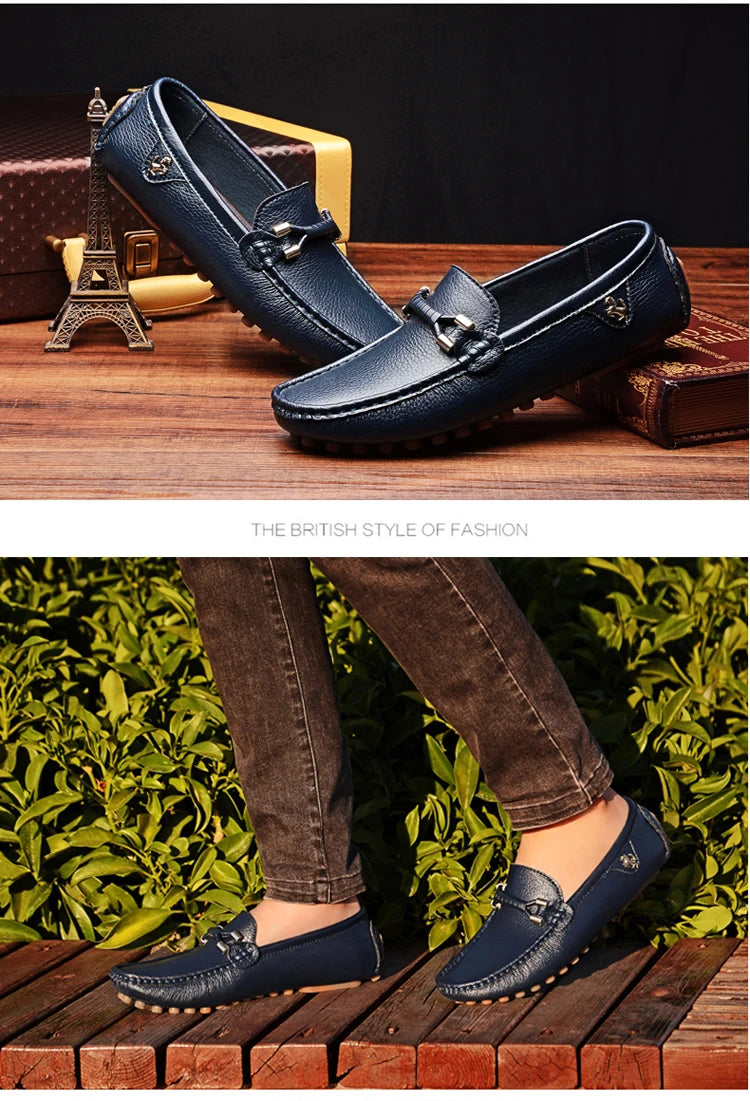 Mocassins Homme Sans Lacets – Chaussures Plates Respirantes & Confortables | Tailles 37-48 | Blanc, Noir, Bleu, Marron - kadopascher