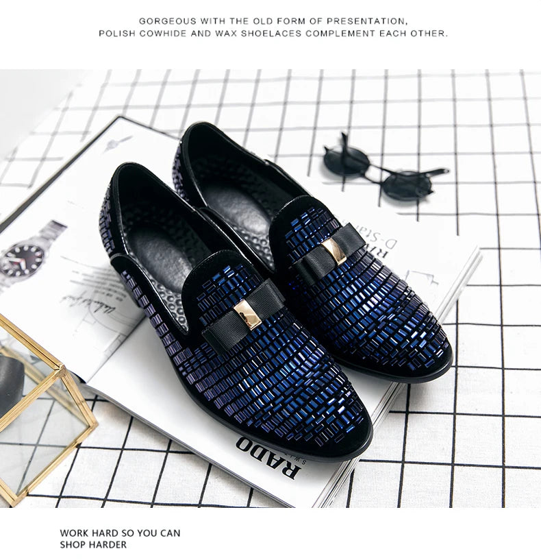 Mocassins Strass Homme – Chaussures Habillées Slip-On | Mariage & Soirée - kadopascher