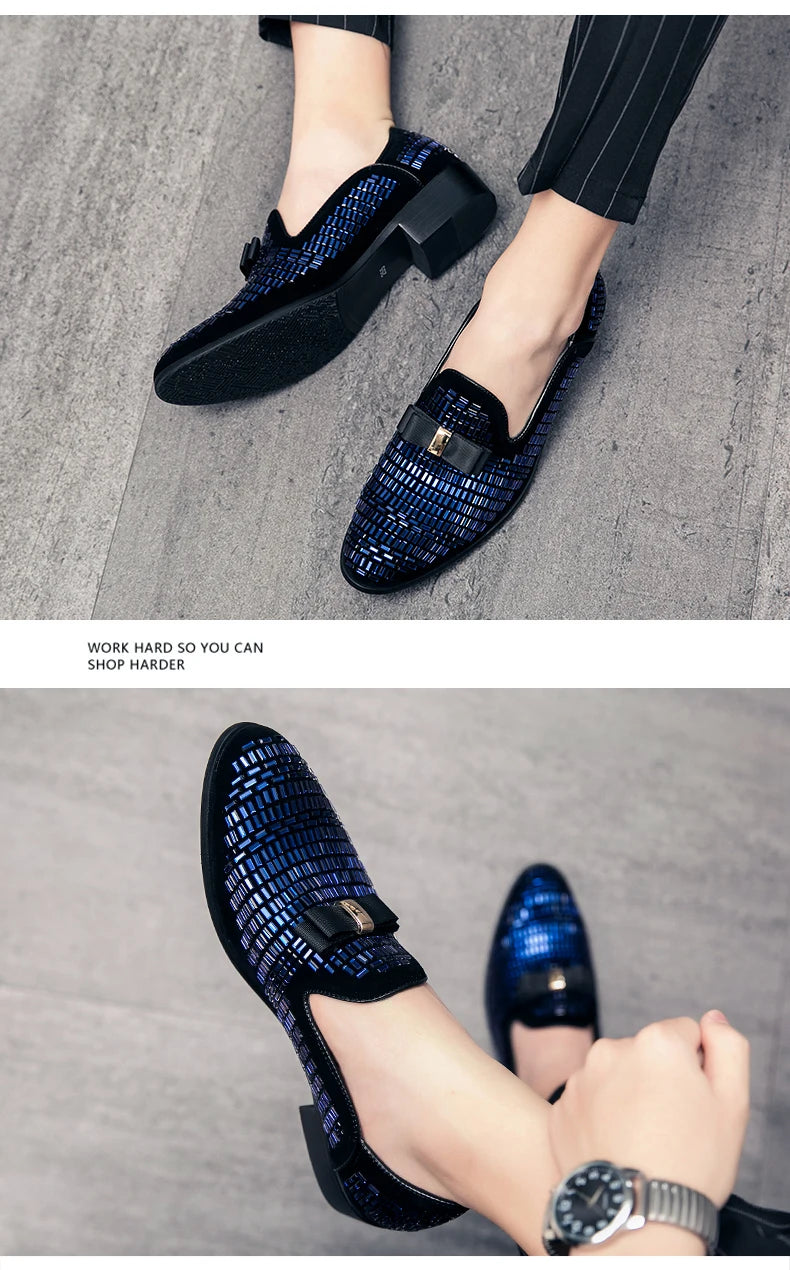 Mocassins Strass Homme – Chaussures Habillées Slip-On | Mariage & Soirée - kadopascher