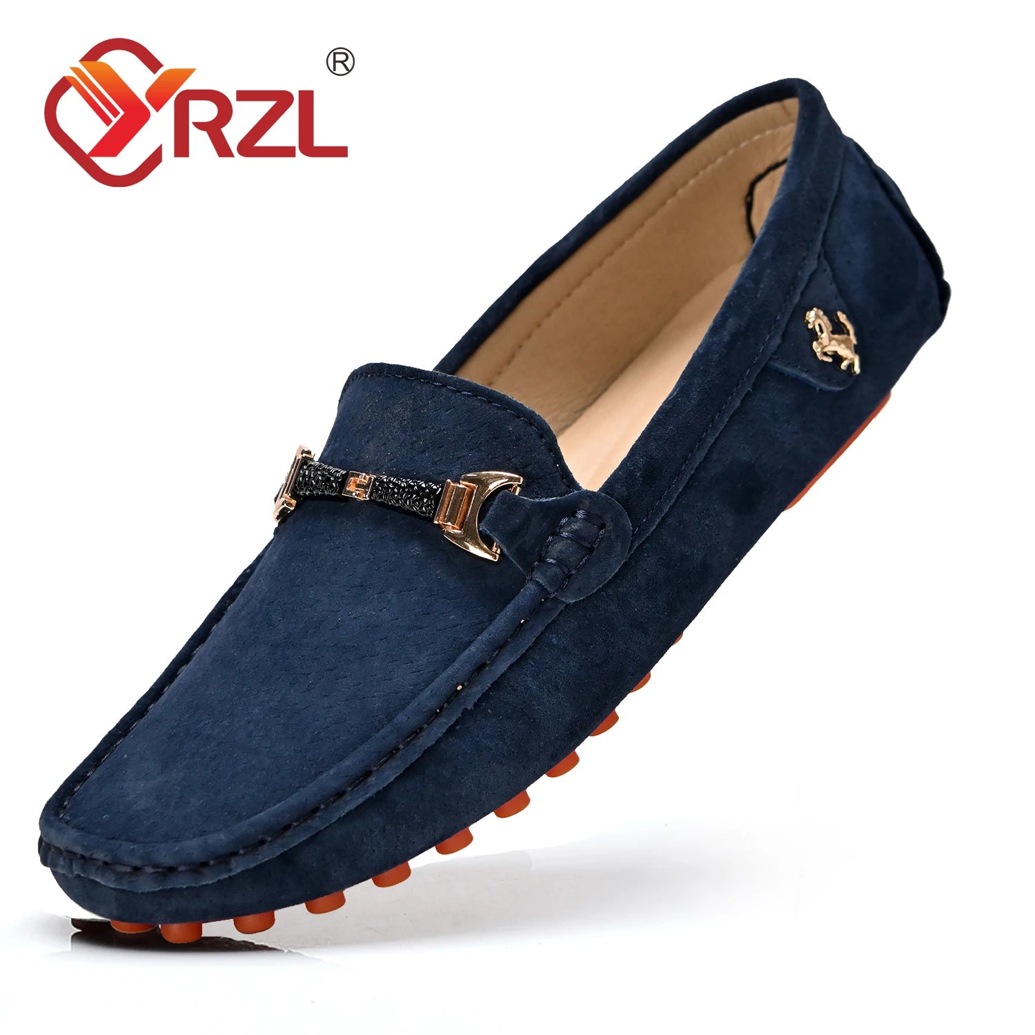 Chaussures mocassins luxe FERRARI / YRZL Loafers Men Big Size 48 Soft Driving Moccasins High Quality Flats Genuine Leather FERRARI - kadopascher