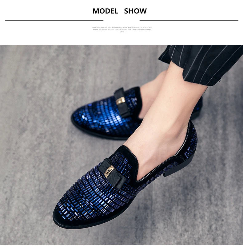 Mocassins Strass Homme – Chaussures Habillées Slip-On | Mariage & Soirée - kadopascher