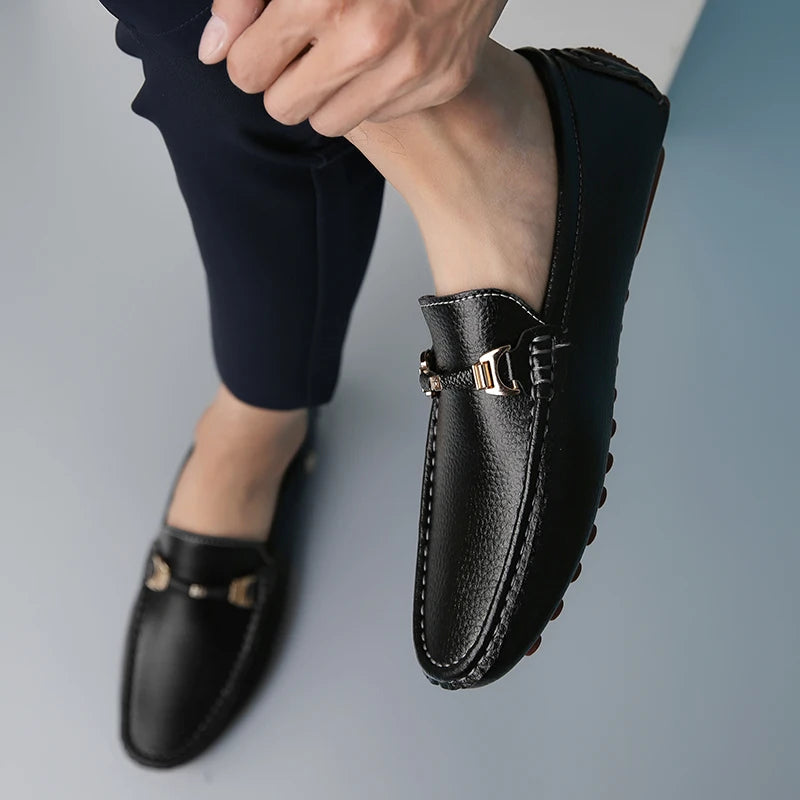 Mocassins Homme Sans Lacets – Chaussures Plates Respirantes & Confortables | Tailles 37-48 | Blanc, Noir, Bleu, Marron - kadopascher