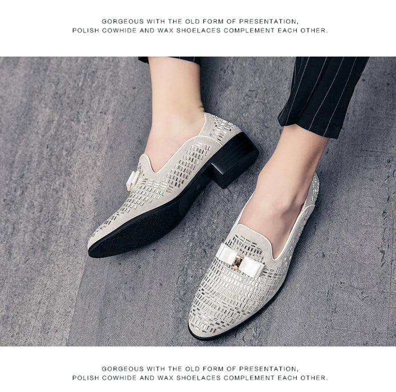 Mocassins Strass Homme – Chaussures Habillées Slip-On | Mariage & Soirée - kadopascher