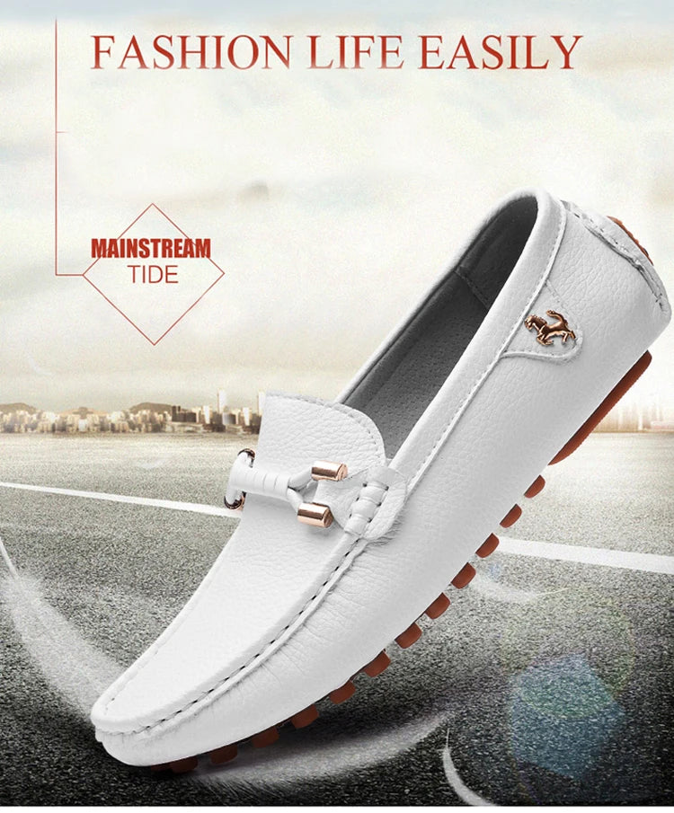 Mocassins Homme Sans Lacets – Chaussures Plates Respirantes & Confortables | Tailles 37-48 | Blanc, Noir, Bleu, Marron - kadopascher