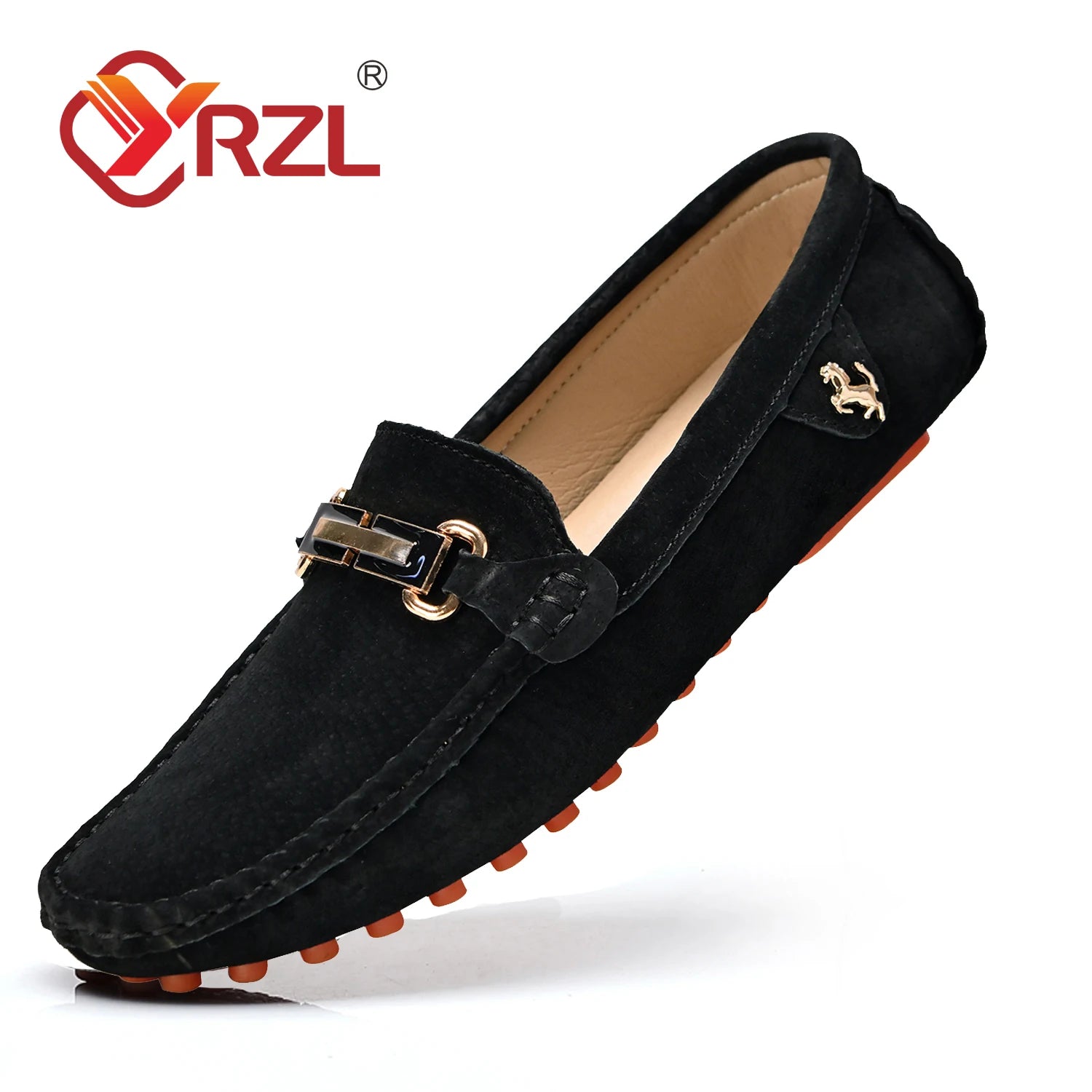 Chaussures mocassins luxe FERRARI / YRZL Loafers Men Big Size 48 Soft Driving Moccasins High Quality Flats Genuine Leather FERRARI - kadopascher
