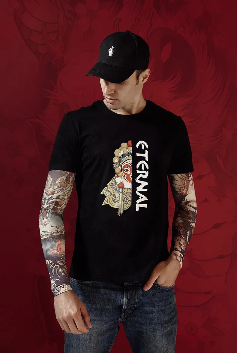 Tatouage d'été bronzage , tatouage de bronzage effaçable avec le temps 
Summer Tattoo Sleeves Ice Silk Golf Sports Sun-proof Cycling Men Cool Personalized Driving Women Fishing Elastic Arm Warmer - kadopascher