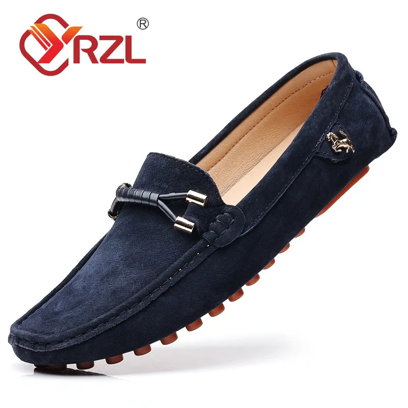 Chaussures mocassins luxe FERRARI / YRZL Loafers Men Big Size 48 Soft Driving Moccasins High Quality Flats Genuine Leather FERRARI - kadopascher