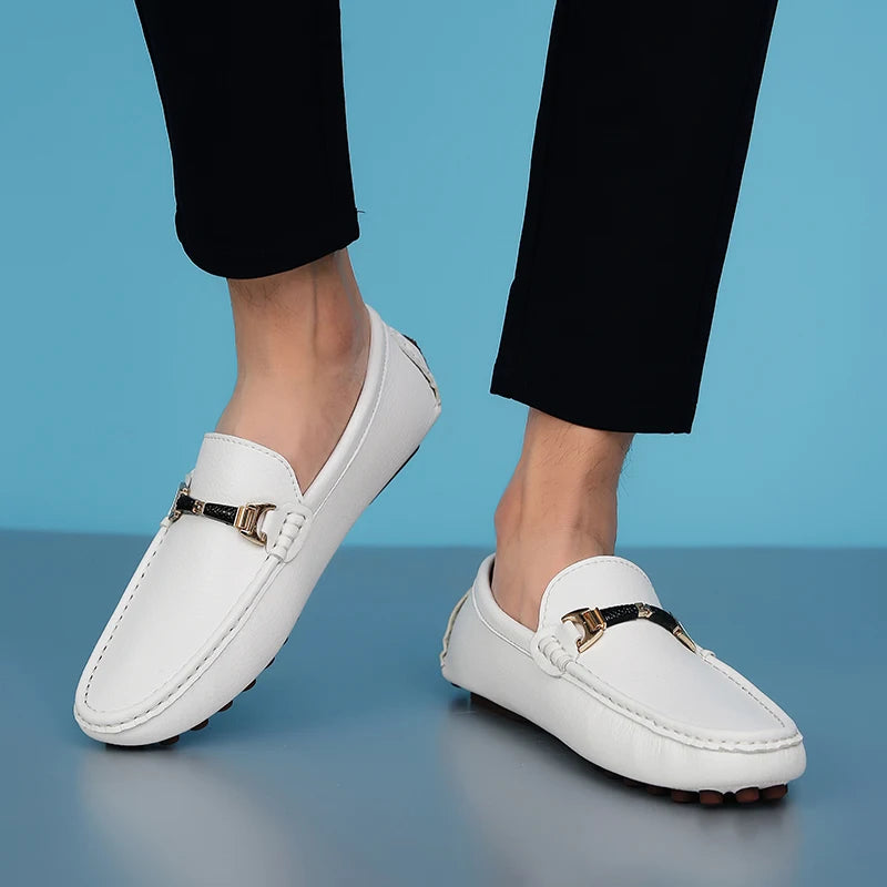 Mocassins Homme Sans Lacets – Chaussures Plates Respirantes & Confortables | Tailles 37-48 | Blanc, Noir, Bleu, Marron - kadopascher