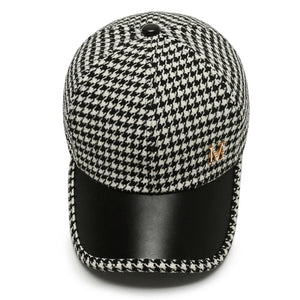 Casquette luxe chic collection 2025 / 2025 Black Brown Houndstooth Baseball Caps For Men Women Retro British Style