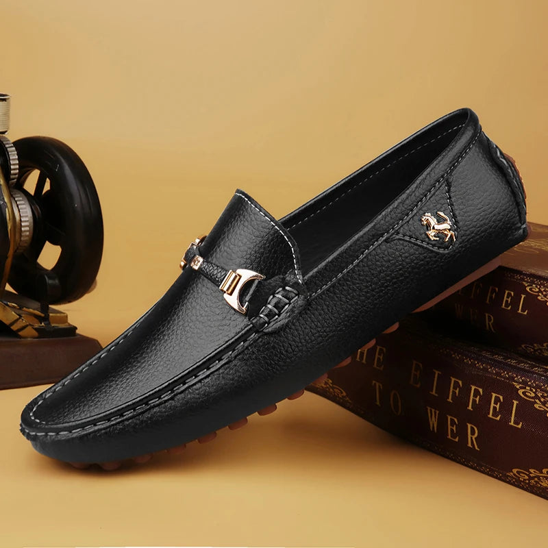 Mocassins Homme Sans Lacets – Chaussures Plates Respirantes & Confortables | Tailles 37-48 | Blanc, Noir, Bleu, Marron - kadopascher