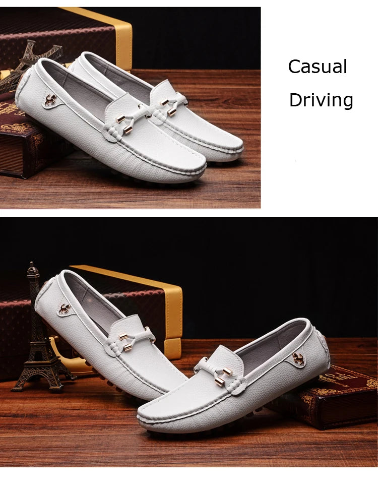 Mocassins Homme Sans Lacets – Chaussures Plates Respirantes & Confortables | Tailles 37-48 | Blanc, Noir, Bleu, Marron - kadopascher