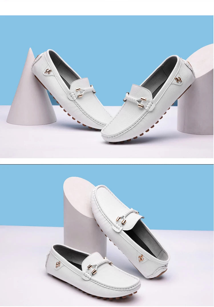 Mocassins Homme Sans Lacets – Chaussures Plates Respirantes & Confortables | Tailles 37-48 | Blanc, Noir, Bleu, Marron - kadopascher
