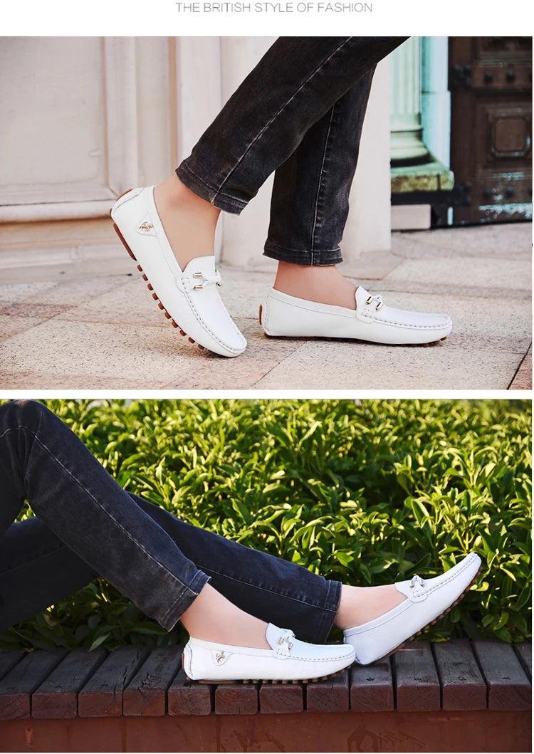 Mocassins Homme Sans Lacets – Chaussures Plates Respirantes & Confortables | Tailles 37-48 | Blanc, Noir, Bleu, Marron - kadopascher