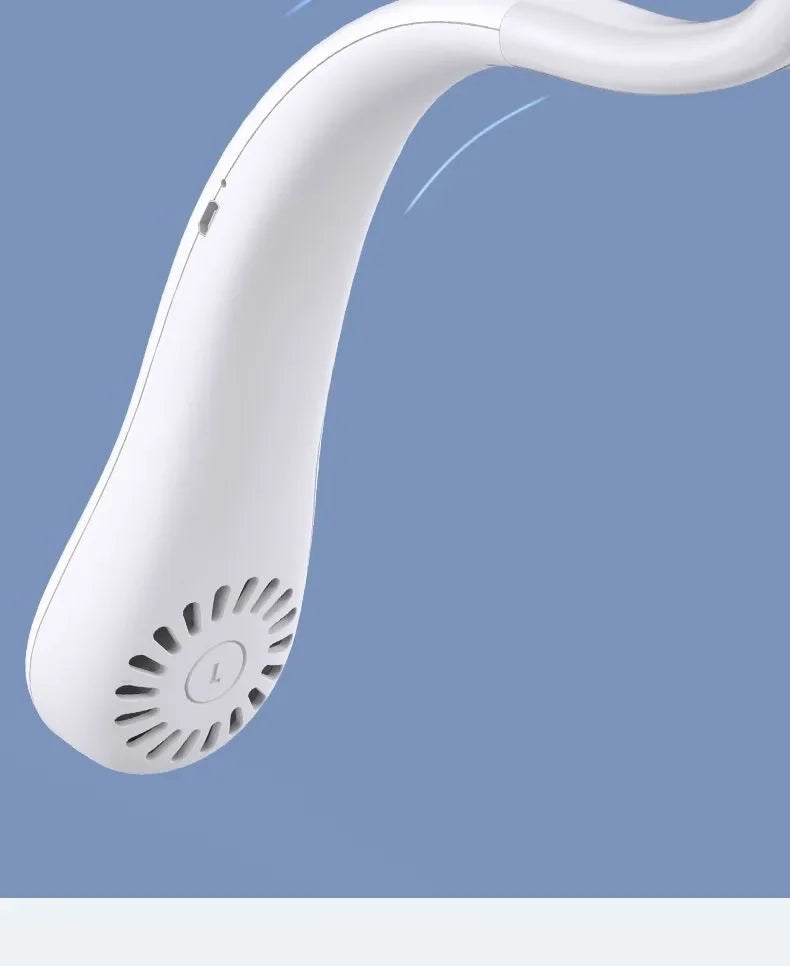 Ventilateur de Cou Sans Lames USB Rechargeable – 3 Vitesses, Portable & Silencieux