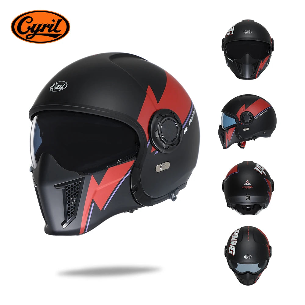 Casque Moto Modulable CYRIL OP12A – Homologué DOT/ECE Double Visière