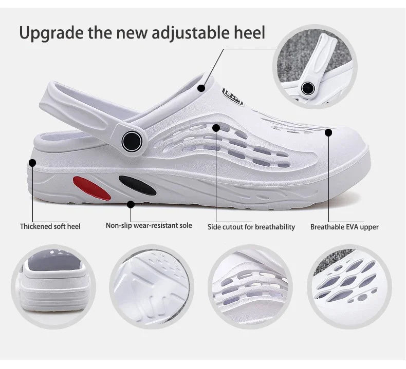 Sandales de plage été 2024 / Summer Quick Dry Flat Classical Men Women Clogs Plus Size 36-49 - kadopascher