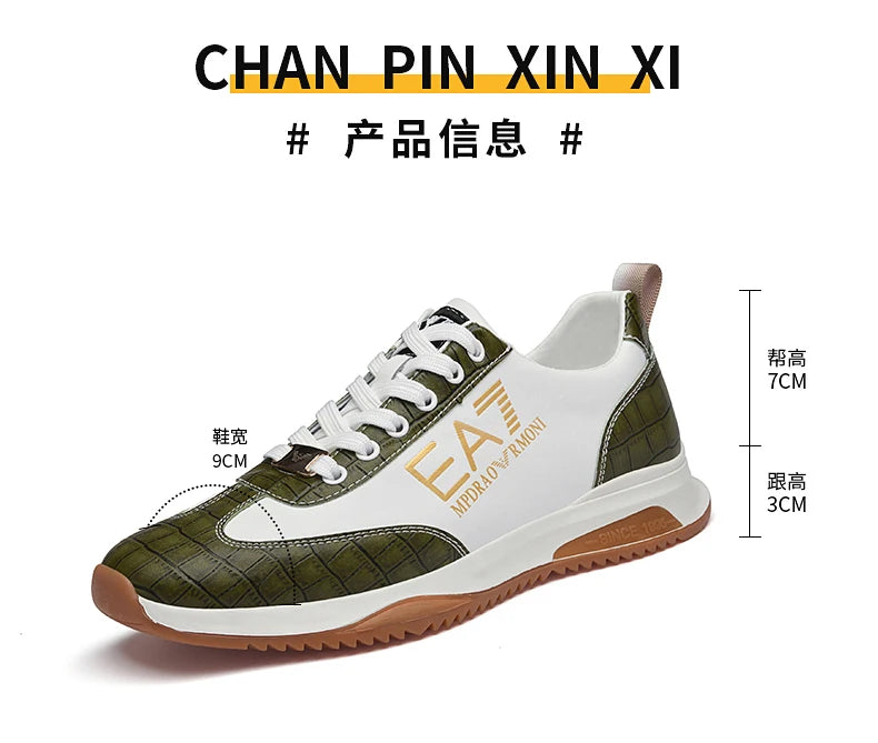 Sneakers Homme Luxe  - Cuir Véritable Design Italien Business Sport