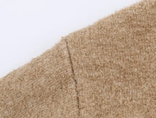 Cardigan stylé hiver pour femme / Cozy Women Elegant Blocking Knitted Cropped Cardigan Lapel Full Sleeves Zipper Pockets Loose Sweaters Lady Winter Daily Wears