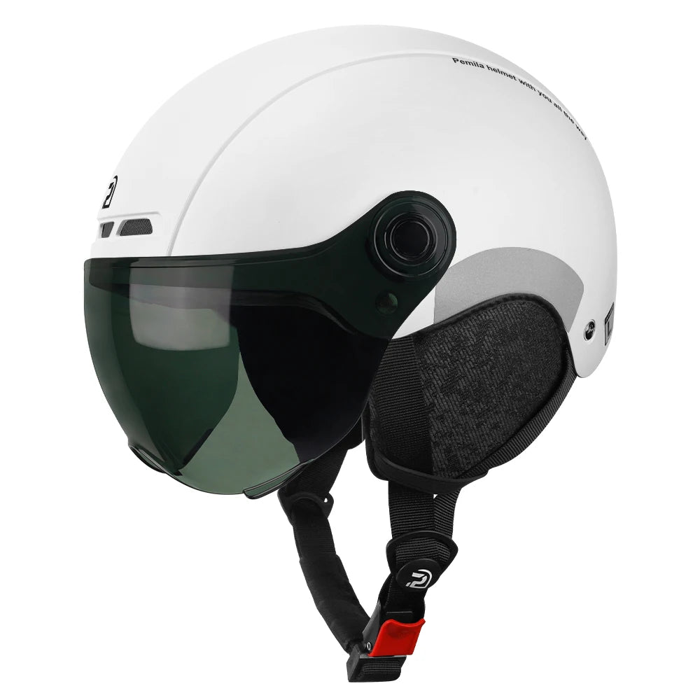 Casque Vélo PEMILA V-08T avec Lunettes HD Intégrées – Protection 4 Saisons | MTB Route E-Bike - kadopascher