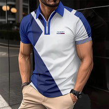 T-shirt BOSS été 2024 / New Summer Men's Hot Selling Polo Neck Shirt Solid Button Men's Short sleeved Checkered Color Block T-shirt High Quality Anti wr