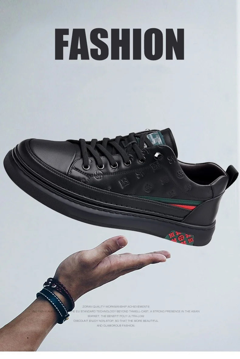 Chaussures de luxe surélevées de 5cm 2024 / 2024 Spring Men's Elevator Shoes Men Loafers White Soft Leather Moccasins Height Increased 5cm Taller Shoes Man Sneakers - kadopascher