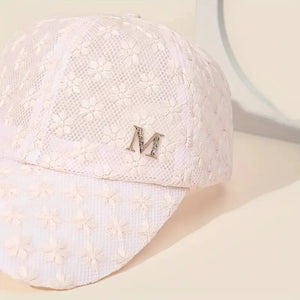 Casquette femme luxe chic été 2025 / Stylish Lace Baseball Cap - Flower Breathable Snapback Mom Hat For Adults!
