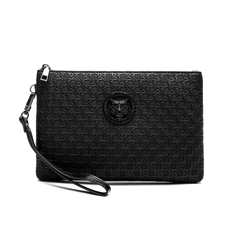 Pochette Homme Cuir PU – Clutch Business & Téléphone | Fermeture Zippée - kadopascher