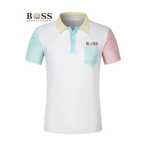 T-shirt BOSS été 2024 / New Summer Men's Hot Selling Polo Neck Shirt Solid Button Men's Short sleeved Checkered Color Block T-shirt High Quality Anti wr