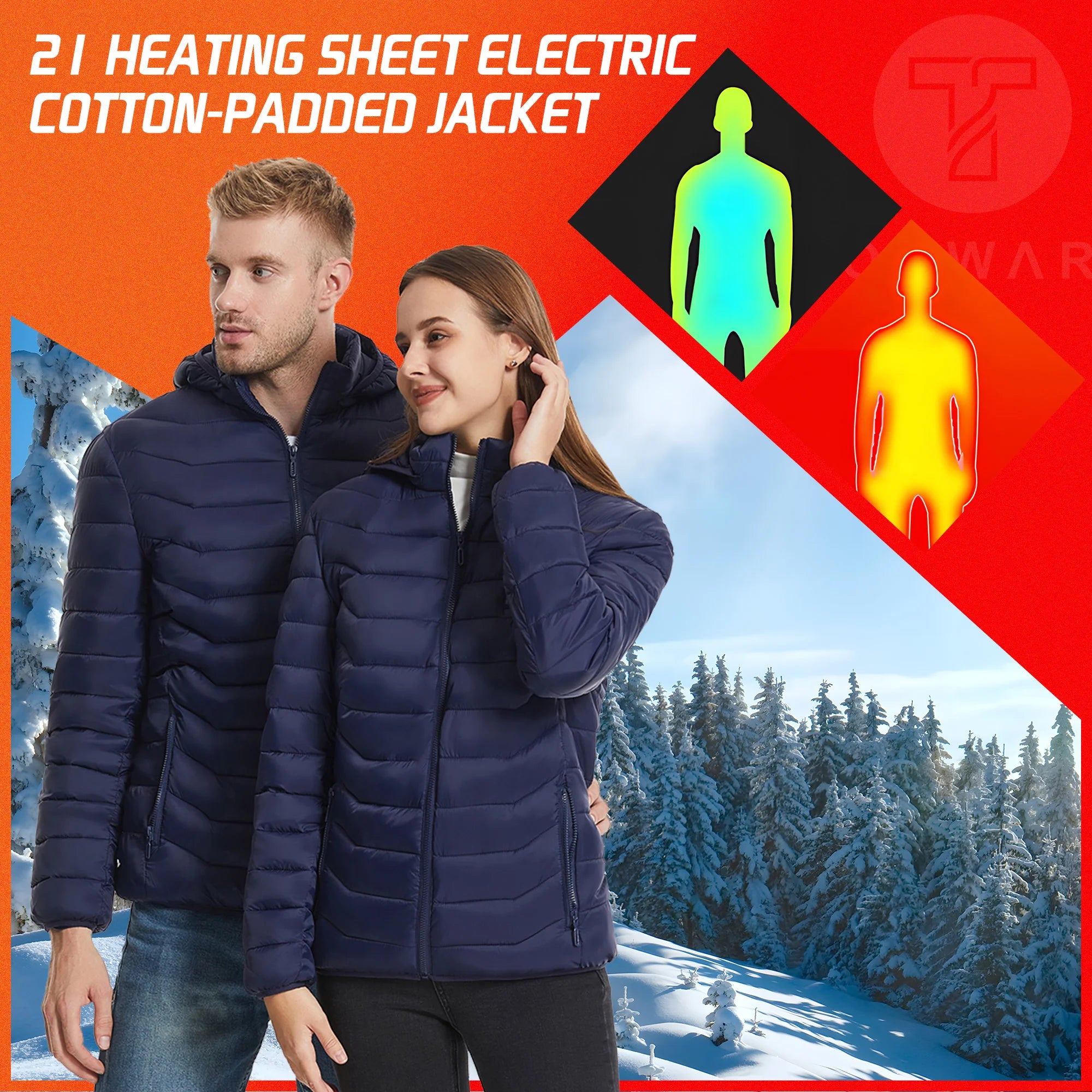 Chaqueta térmica de invierno TODWARM 21 Zone USB para hombre y mujer