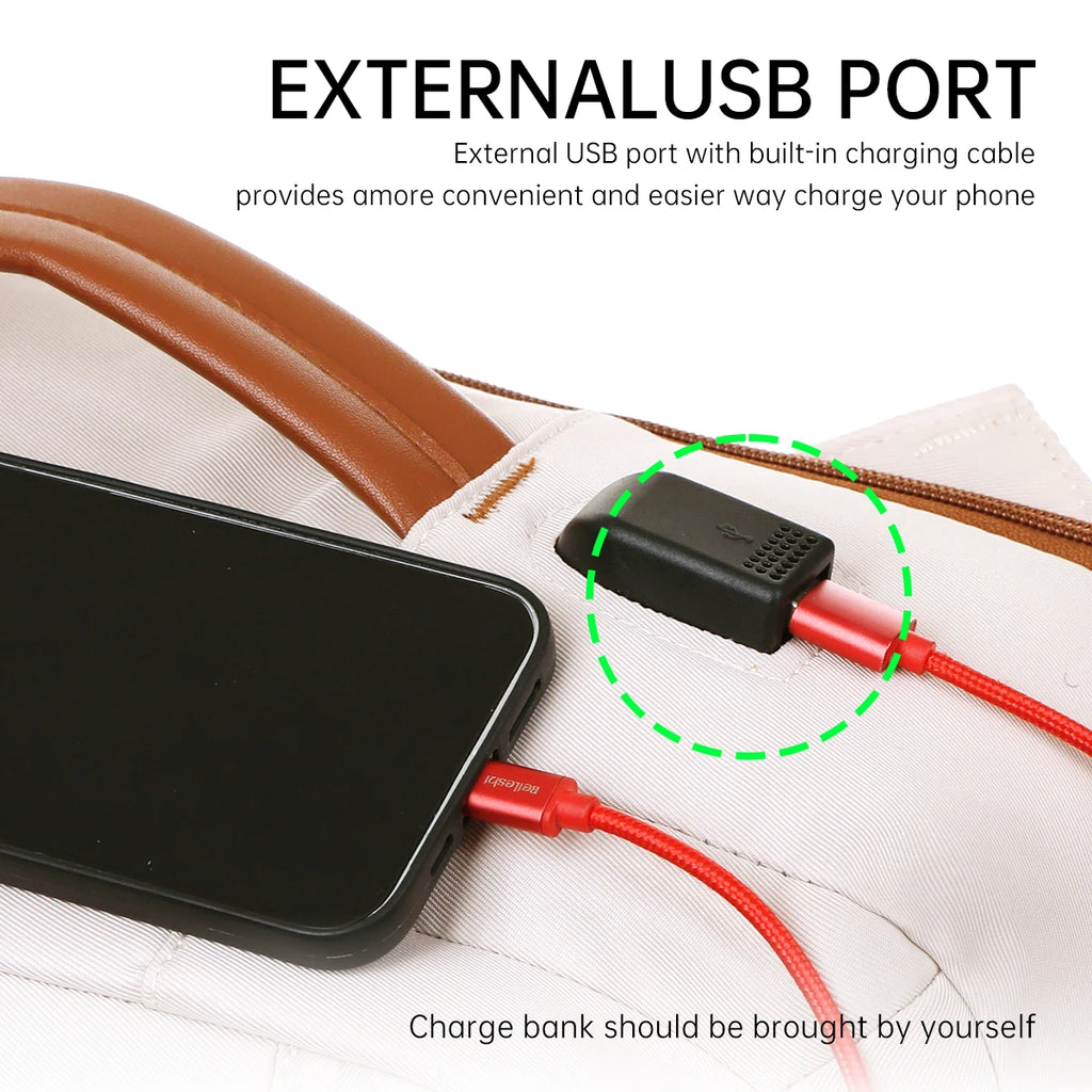 Sac à Dos USB Rechargeable Waterproof – Nylon Premium, Grande Capacité, Unisexe - kadopascher