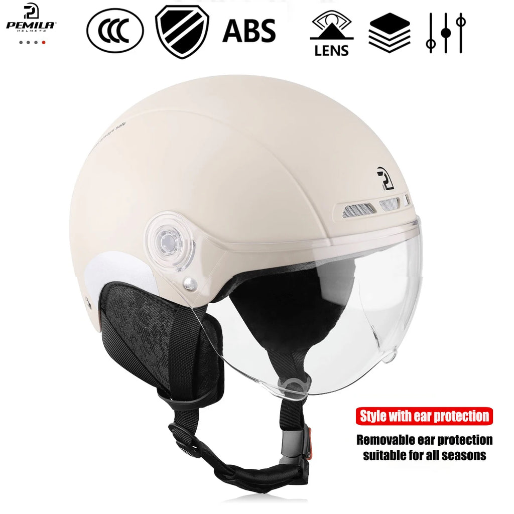 Casque Vélo PEMILA V-08T avec Lunettes HD Intégrées – Protection 4 Saisons | MTB Route E-Bike - kadopascher