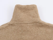 Cardigan stylé hiver pour femme / Cozy Women Elegant Blocking Knitted Cropped Cardigan Lapel Full Sleeves Zipper Pockets Loose Sweaters Lady Winter Daily Wears